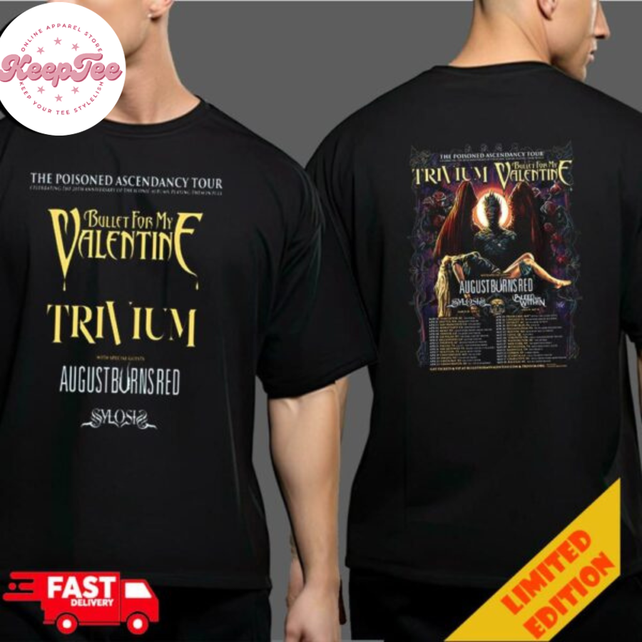 The Poisoned Ascendancy Tour Trivium With Bullet For My Valentine And August Burns Red Spring Tour Tour 2025 Shirt