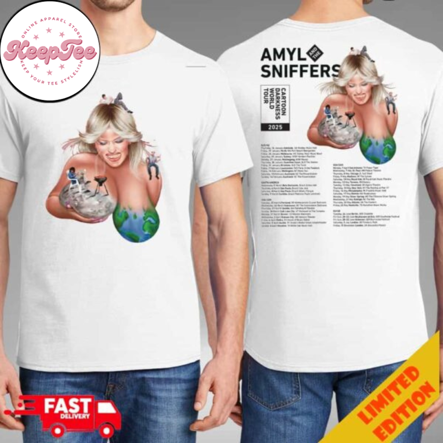 Amyl And The Sniffers Cartoon Darkness 2025 Poster Tour Dates Fan Gifts Classic Two Sided T-Shirt