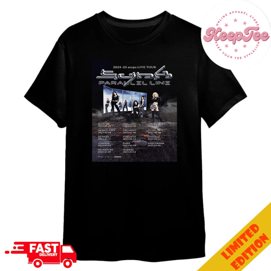 Aespa Live Tour Synk Parallel Line Tour Dates 2024-2025 Merchandise T-Shirt