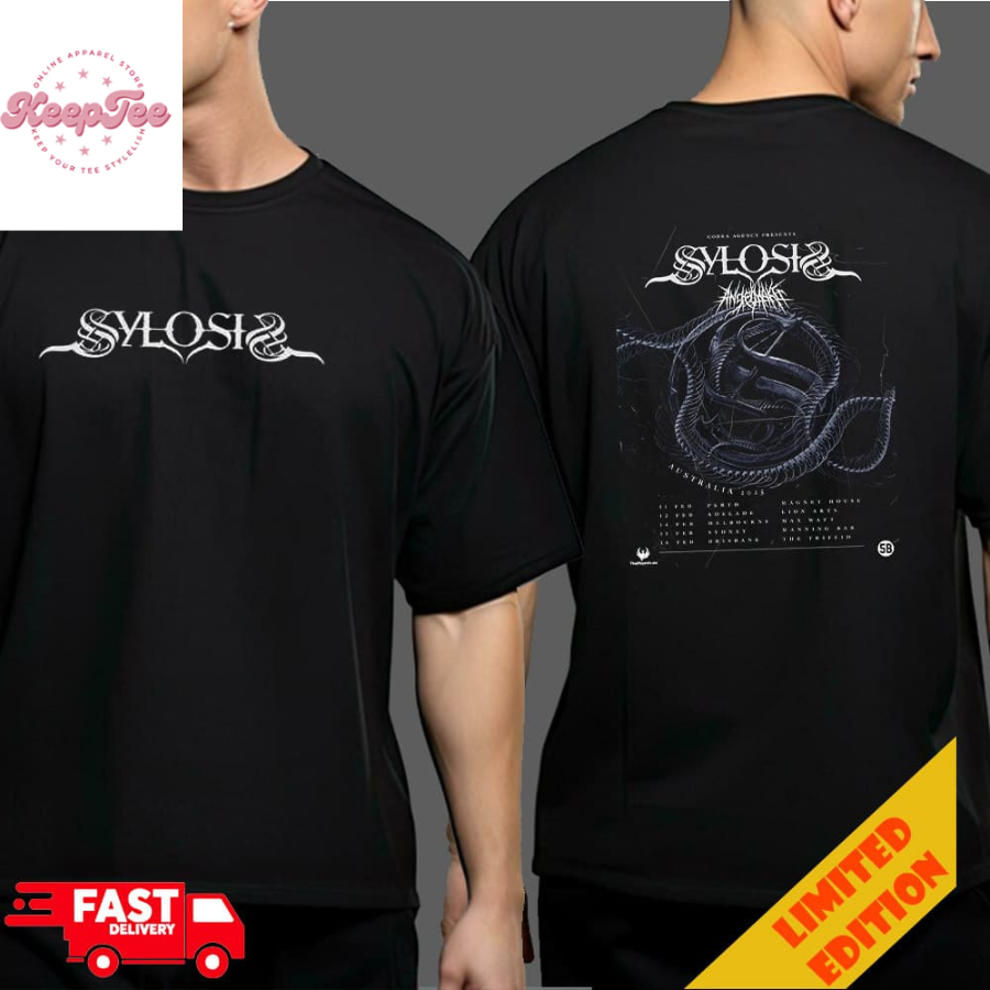 Sylosis Cobra Agency Presents Uk Heavy Rockers Australia 2025 Tour Dates Two Sides T-Shirt Merchandise