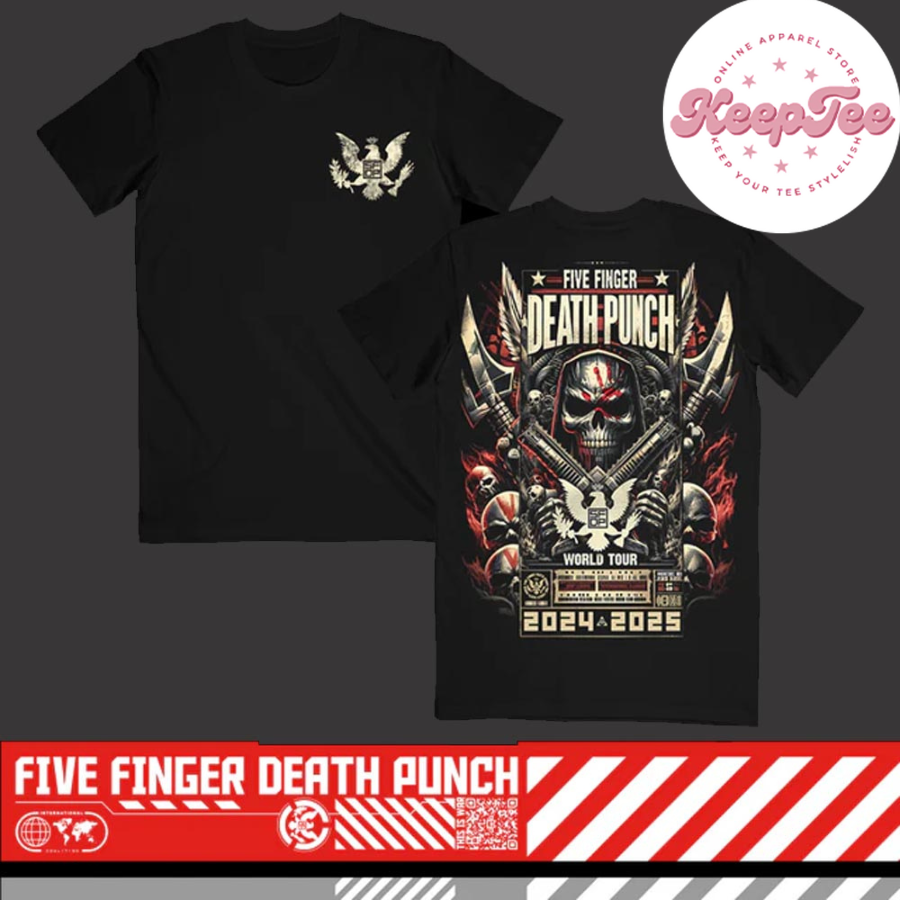 Five Finger Death Punch World Tour 2024-2025 Knucklehead Reaper Two Sides T-Shirt