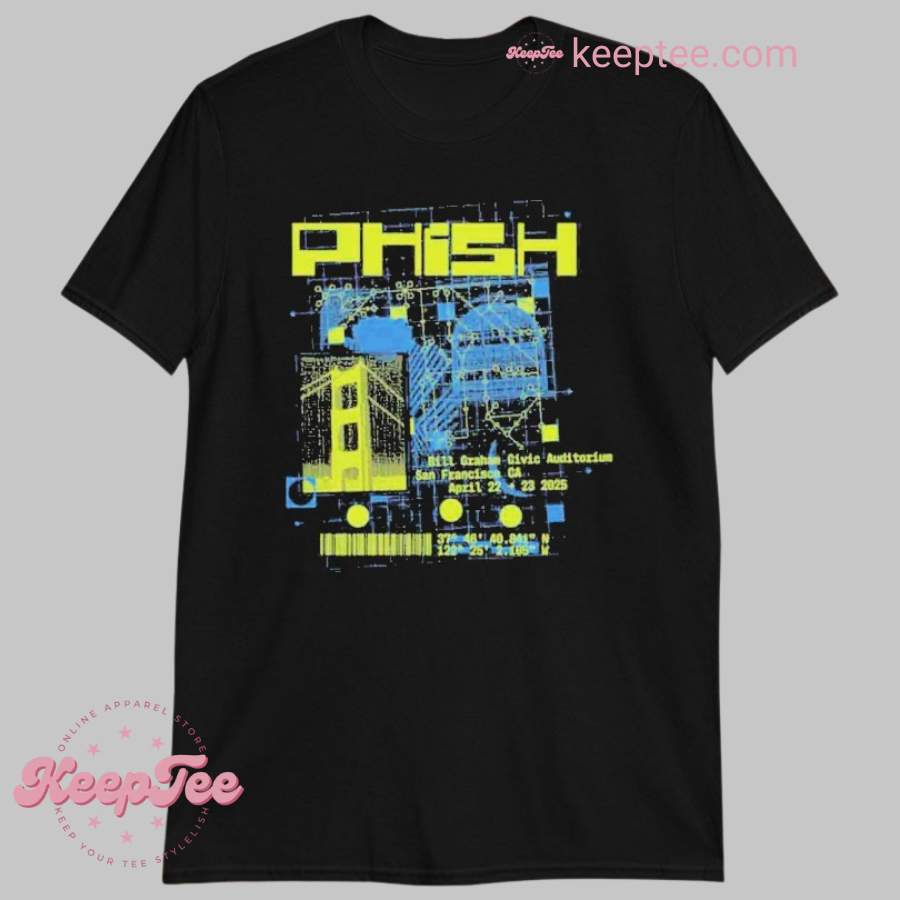 Phish San Francisco Ca 2025 Bill Graham Civic Auditorium 2025 Tour Shirt