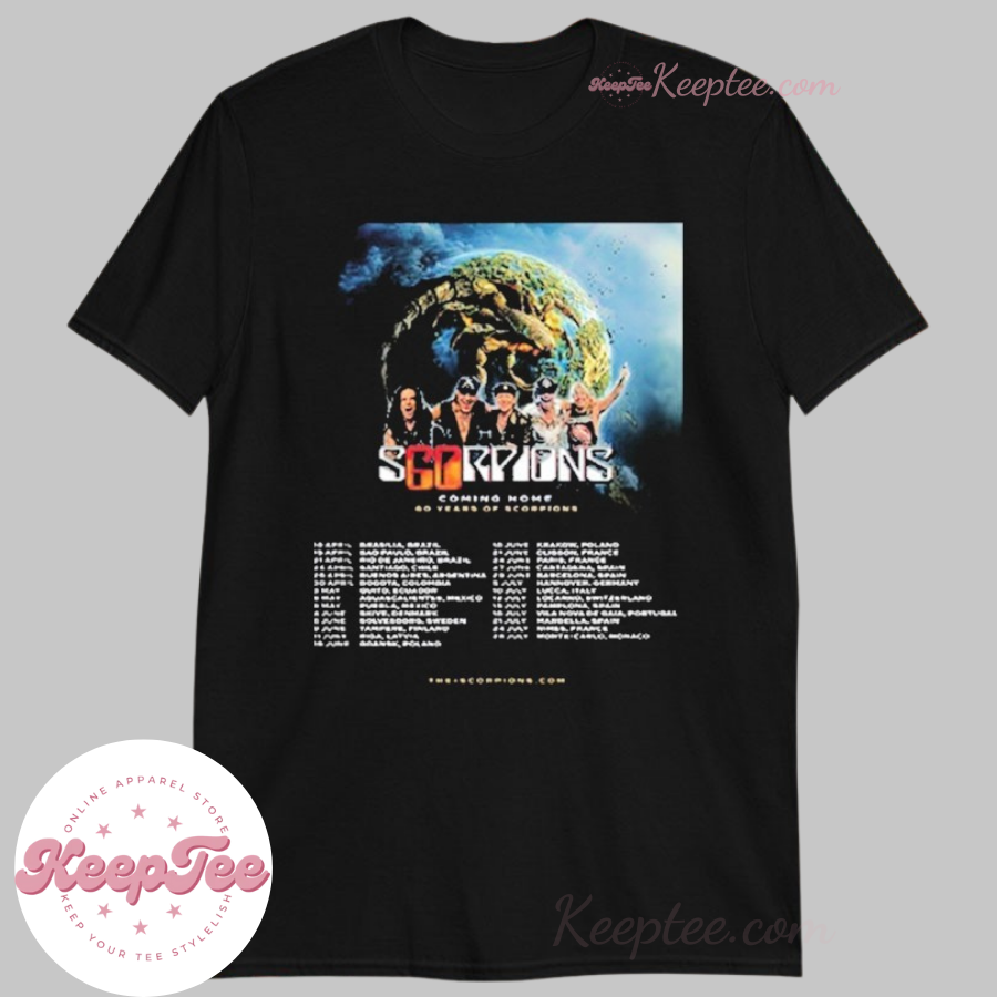 Official Scorpions Coming Home 60 Years Of Scorpions Tour 2025 Dates Shirt