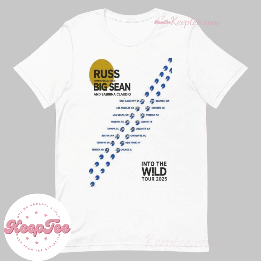 Official Russ Into The Wild Tour 2025 With Special Guest Album Shirt