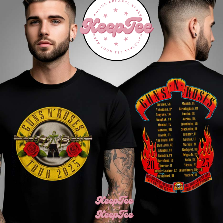 Gun N Rose Bullet Logo World Tour 2025 Shir