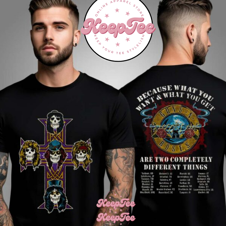 Gun N Rose Vintage Cross World Tour 2025 Shirt
