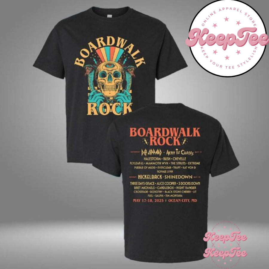 Boardwalk Rock At Ocean City Md 2025 Skull Line Up Shirt