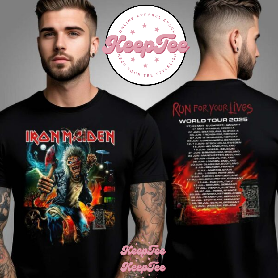 Iron Maiden Run For Your Lives 2025 Tour Shirt