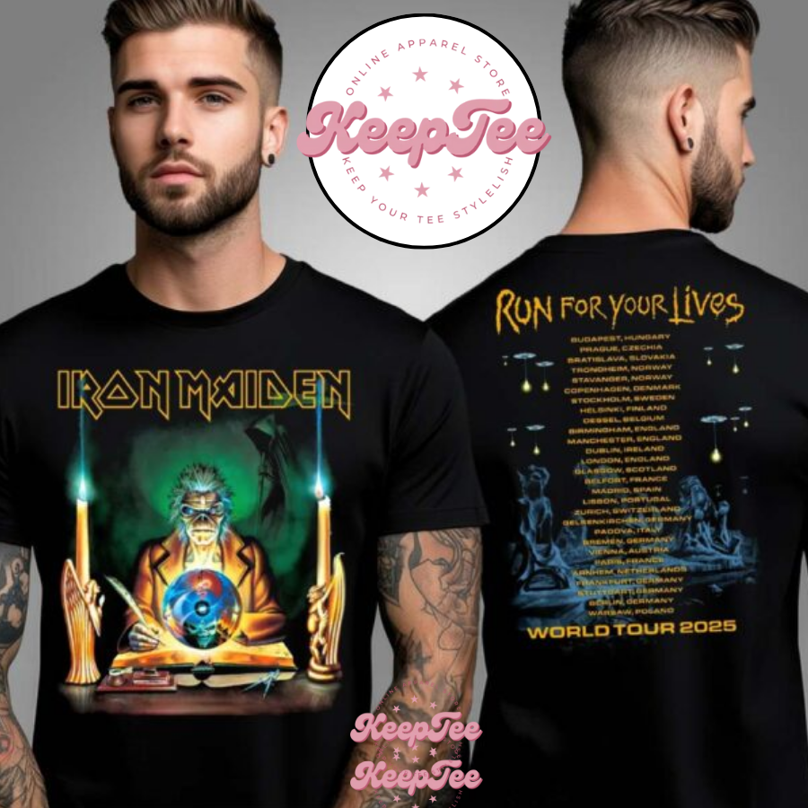Iron Maiden Retro Clairvoyant 2025 Tour Shirt
