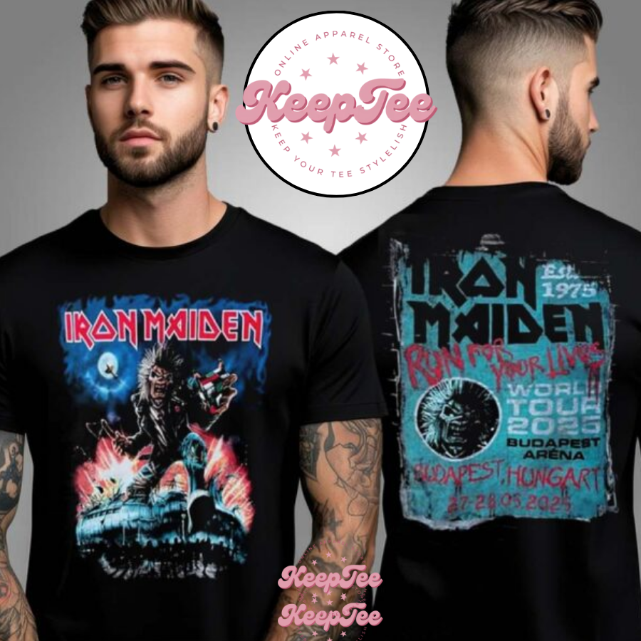 Iron Maiden Run For Your Lives 2025 Tour Merchandise From The Historic Budapest Arena Shirt