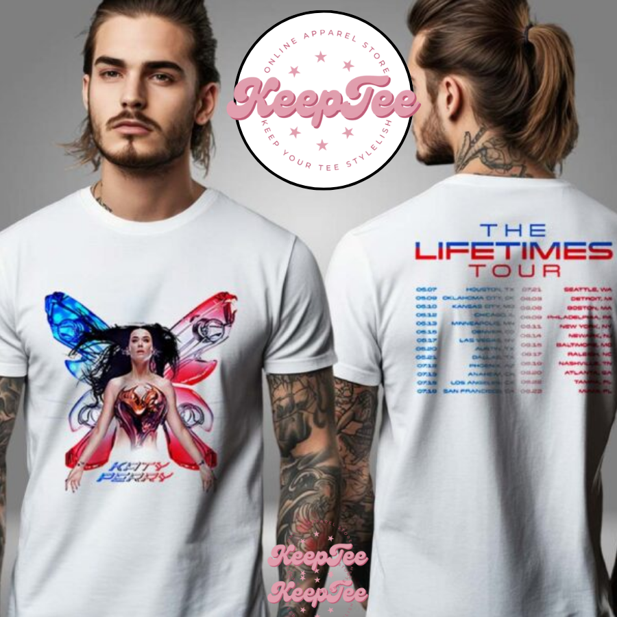 Katty Perry The Lifetimes Tour Butterfly Schedule Shirt