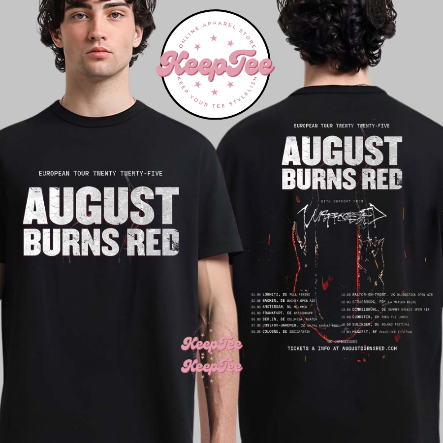 August Burns Red European Tour Summer 2025 With Unprocessed Tour Dates Shirt