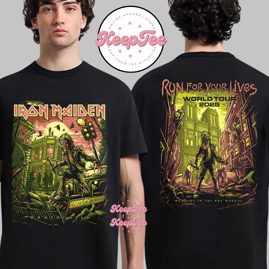 Iron Maiden Run For Your Lives World Tour 2025 Wrathchild Murders In The Rue Morgue Shirt