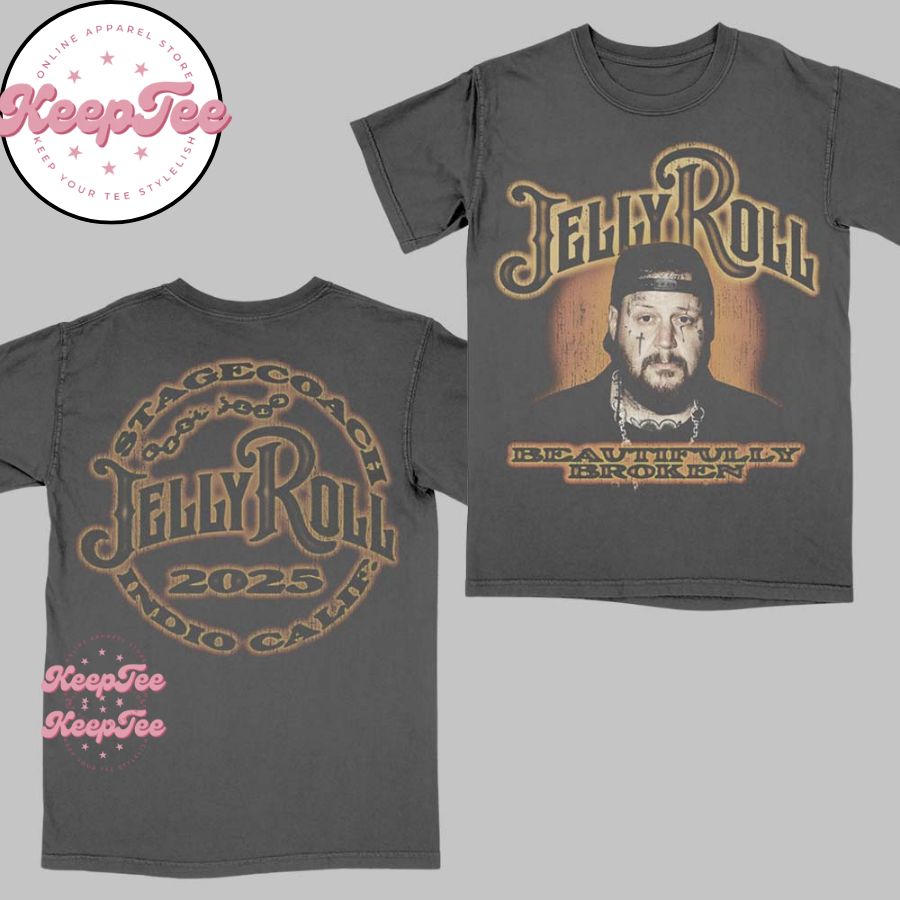Jelly Roll Beautiful Broken Stagecoach 2025 Indio California Event Two Sided Shirt