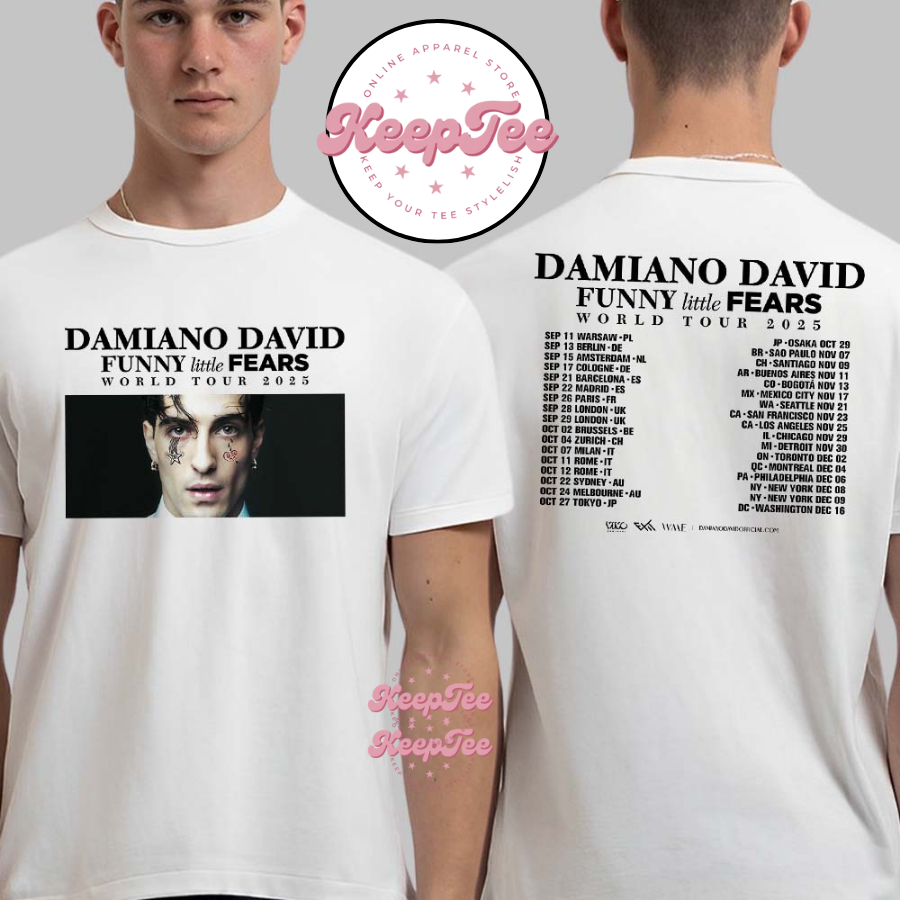 Damiano David Funny Little Fears World Tour 2025 Schedule Tour Dates Shirt