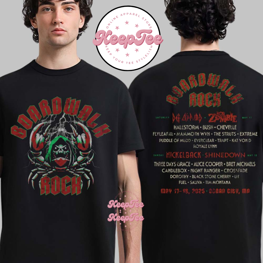 Boardwalk Rock 2025 Ocean City Md 2025 Crab Lineup Shirt