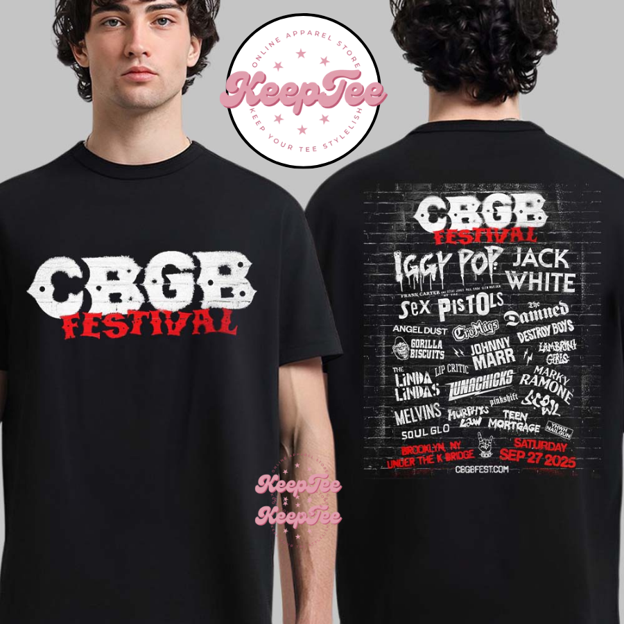 Cbgb Festival 2025 Lineup In Brooklyn New York At Under The K Bridge 2025 Two Sided Essentials Shirt