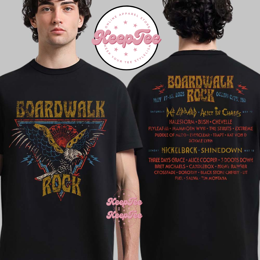 Boardwalk Rock 2025 Ocean City Md 2025 Eagle Lineup Shirt