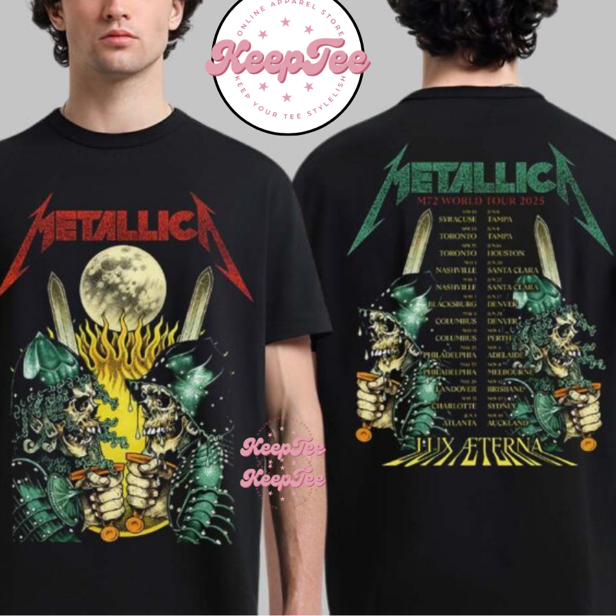 Metallica M72 World Tour 2025 Lux Aeterna Skeleton Knights Tour Dates Shirt