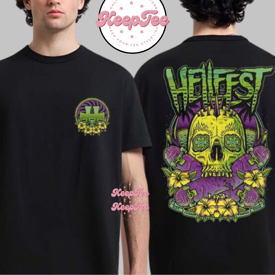 Hellfest 2025 Out Of Bounds Merch Clisson France 2025 Floral Logo Summer Shirt