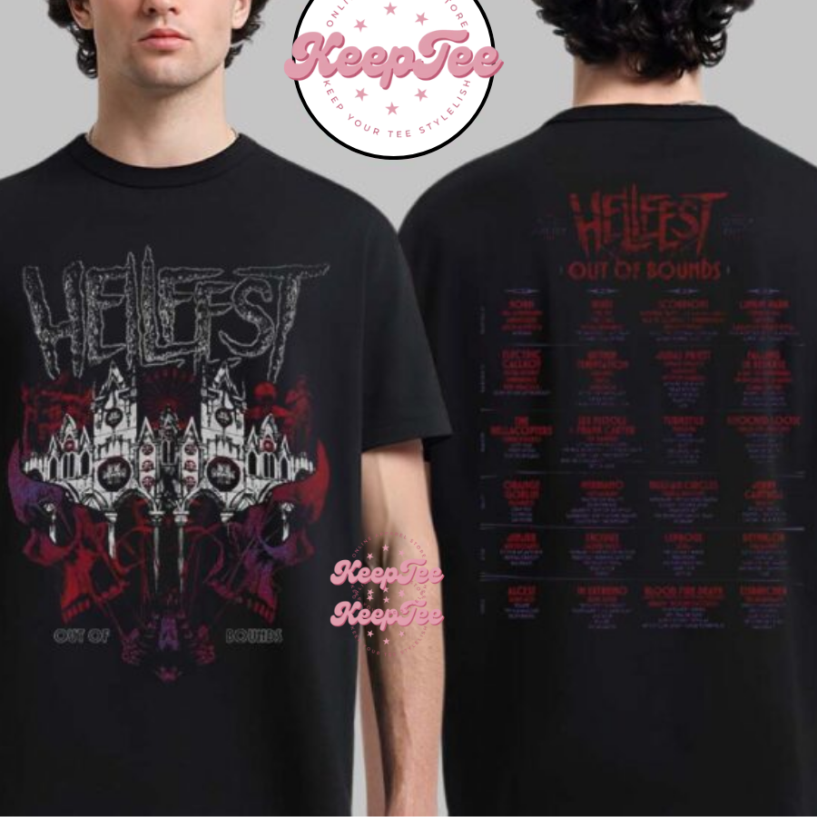 Hellfest 2025 Out Of Bounds Merch Clisson France 2025 With Lineup Skyline Shirt