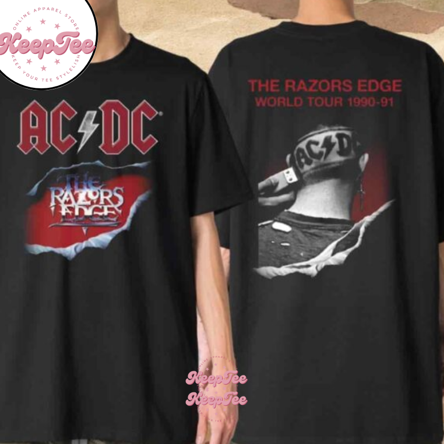 Ac Dc The Razors Edge World Tour 1990-91 Version 2025 Merchandise Shirt
