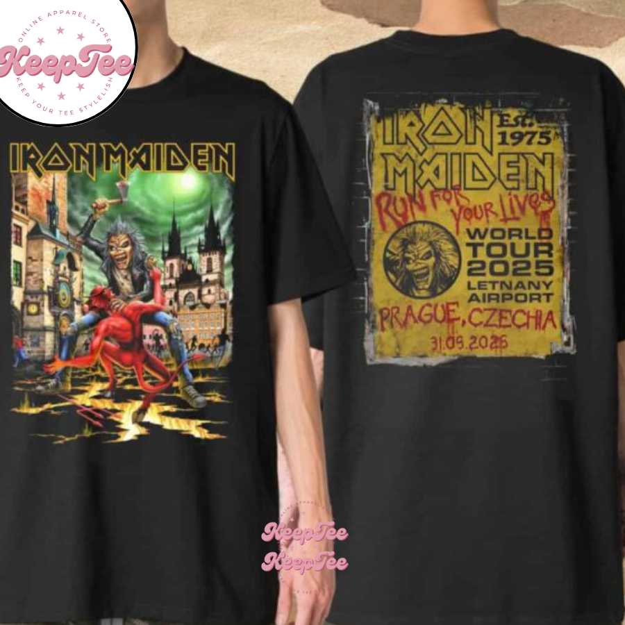 Iron Maiden Exclusive Event Tee In Prague Czechia At Lenany Airport For Your Lives World Tour 2025 Shirt
