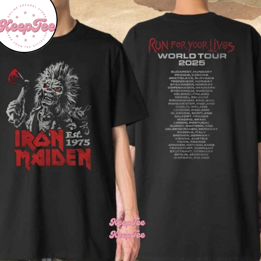 Iron Maiden Run For Your Lives Tour 2025 Eddie Locations Merchandise Unisex Shirt