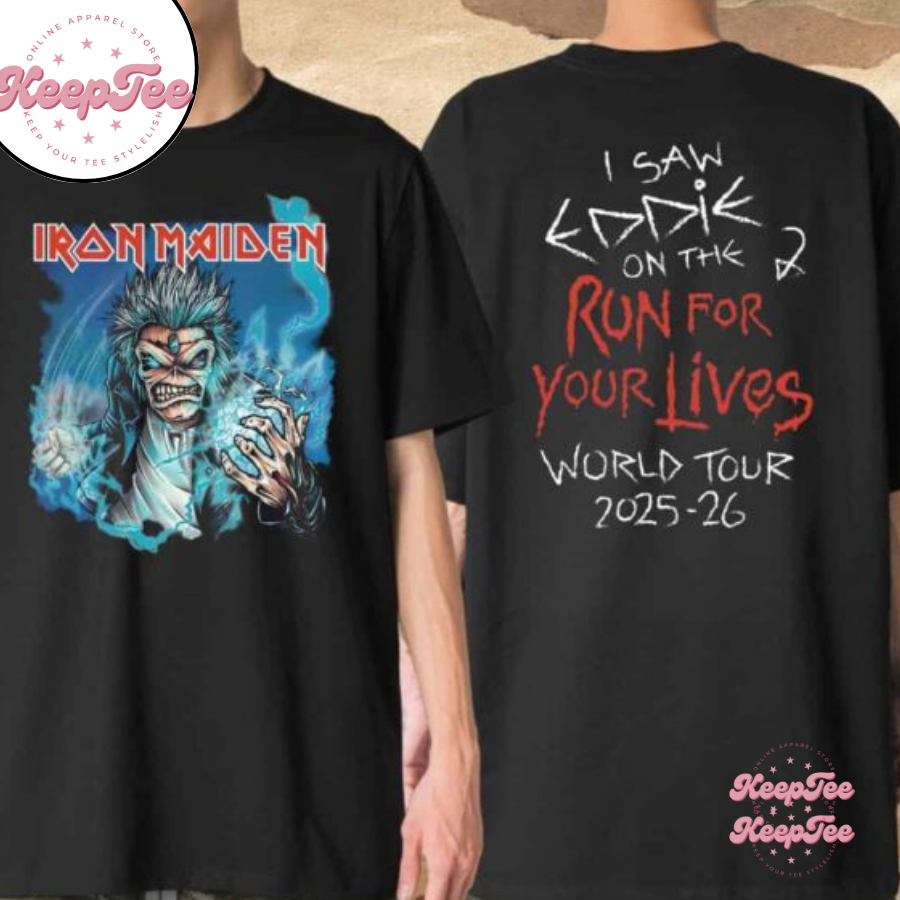 Iron Maiden I Saw Run For Your Lives World Tour 2025-26 Merchandise Shirt