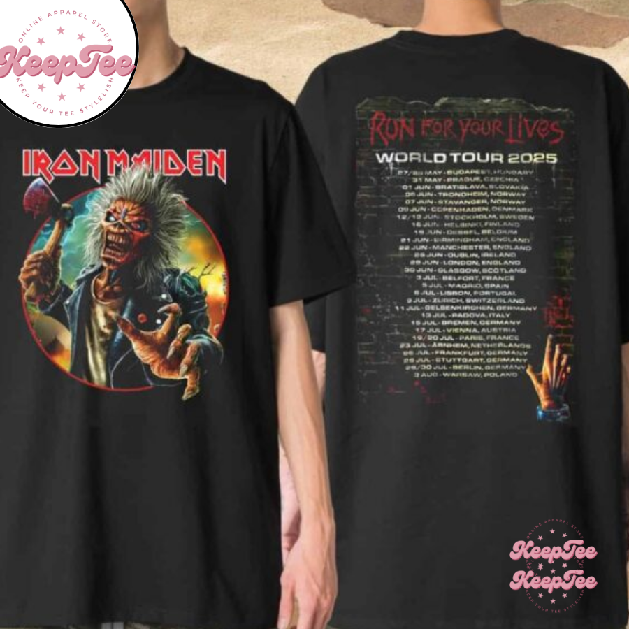 Iron Maiden Run For Your Lives World Tour 2025-26 Merchandise Dates List Unisex Shirt
