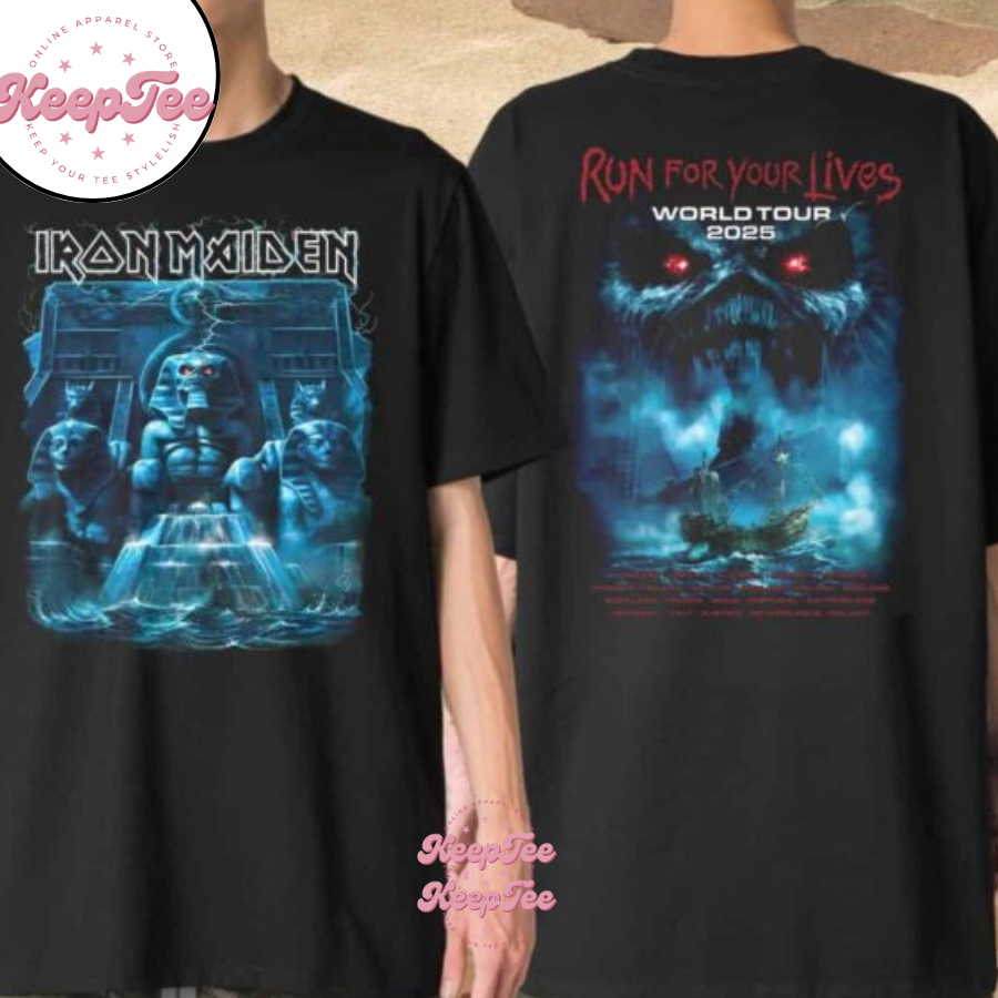 Iron Maiden Run For Your Lives 2025 Tour Rime Of The Ancient Mariner Merchandise Shirt