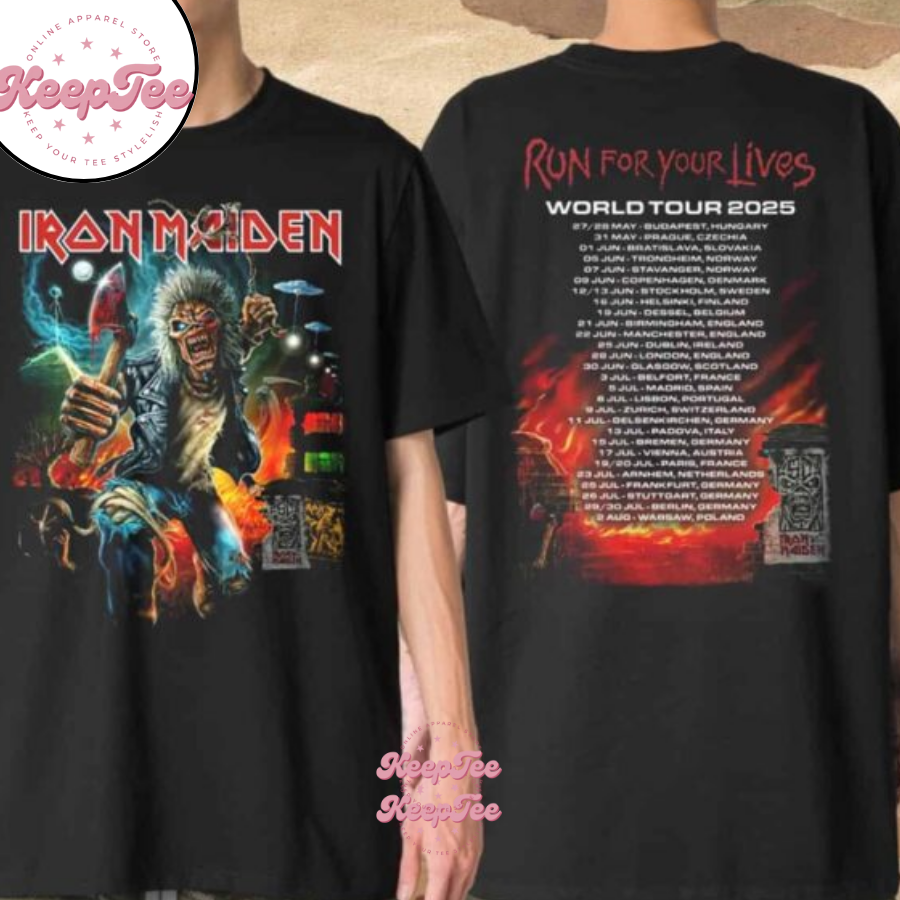 Iron Maiden Run For Your Lives World Tour 2025 Shirt