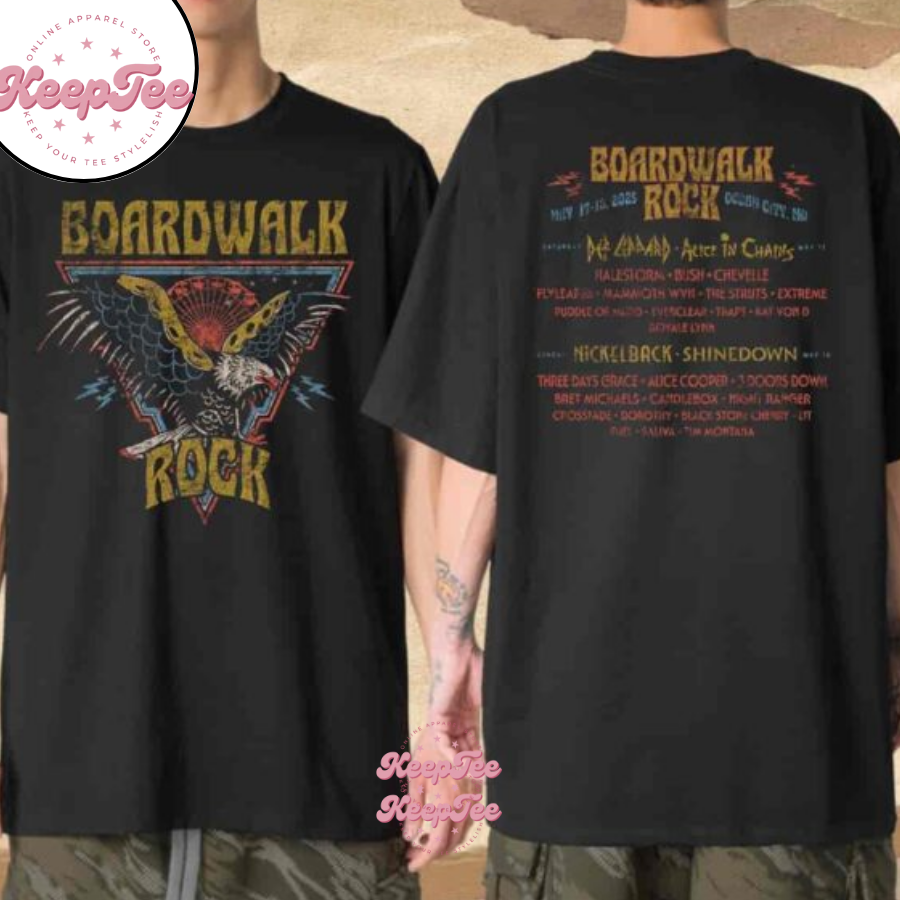 Boardwalk Rock Festival 2025 Eagle Lineup At Ocean City Md Merchandise Unisex Shirt