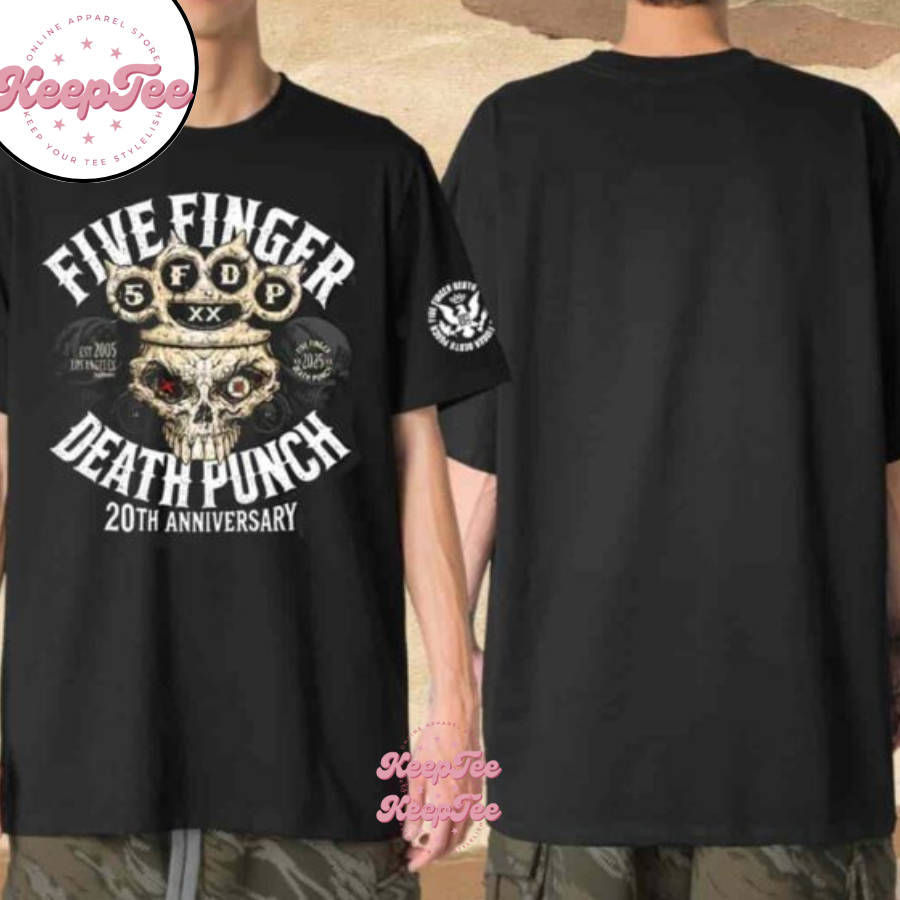 Five Finger Death Punch 20Th Anniversary Knucklehead Two Sides Merchandise 2025 Shirt