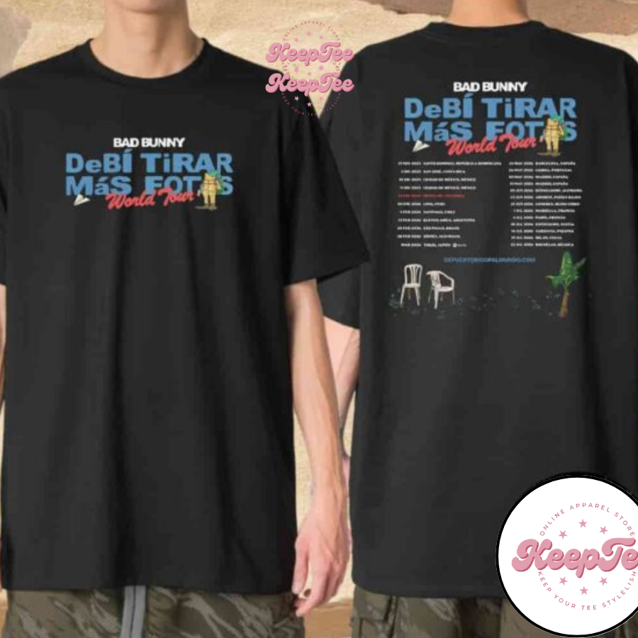 Bad Bunny Debi Tirar Mas Fotos World Tour 2025-26 Merchandise Shirt