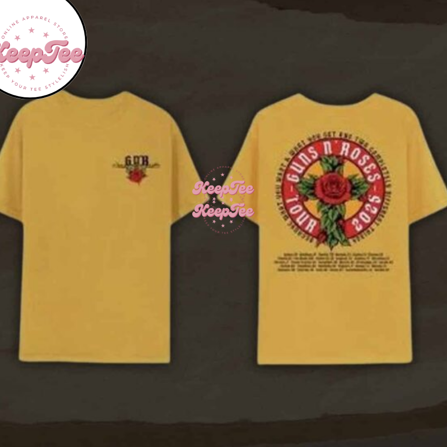 Gun N Roses 2025 Tour Rose Cross Tour Dates Merchandise Unisex Shirt