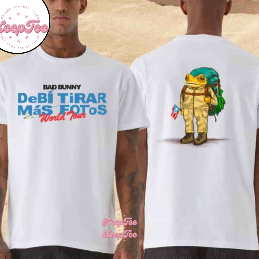 Bad Bunny Debi Tirar Mas Fotos World Tour 2025-2026 Frog Merchandise Shirt