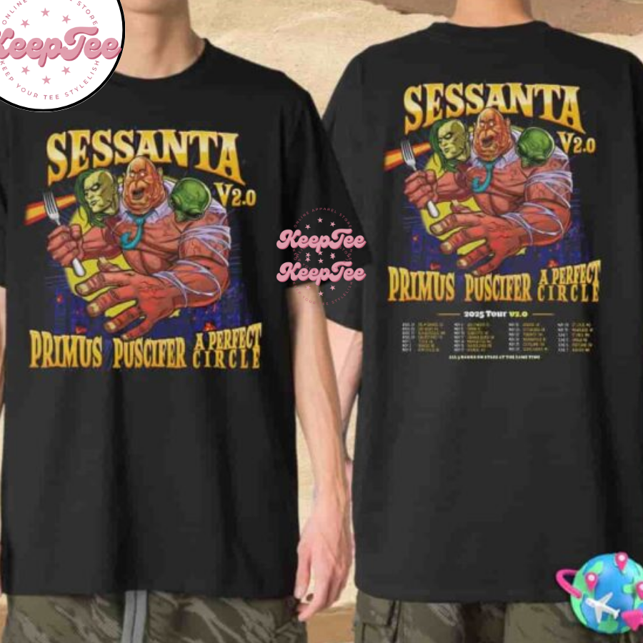 Sessanta V20 With Primus X Puscifer X A Perfect Circle 2025 Tour Dates Merchandise Shirt
