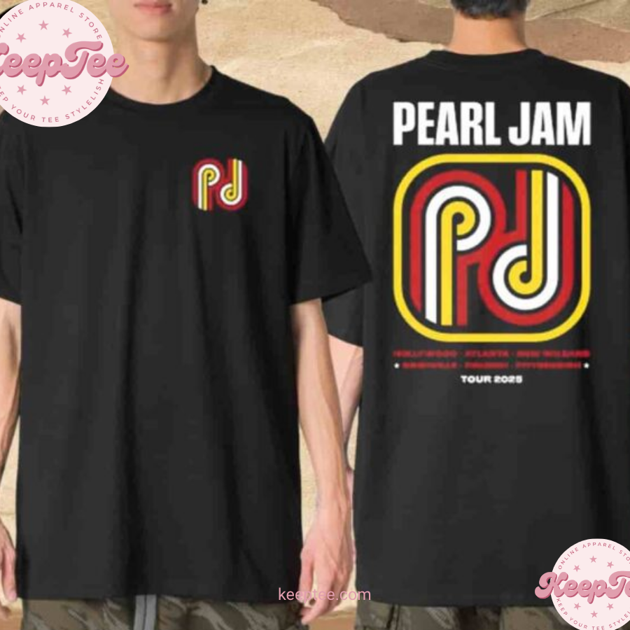 Pearl Jam Dark Matter World Tour 2025 Triple Stripes Merchandise Two Sides Fan Gifts Shirt