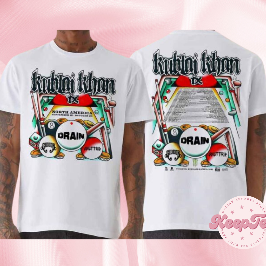 Kublai Khan Tx With Drain And Gideon And Guilt Trip North America Tour Dates September And October 2025 Merchandise Shirt