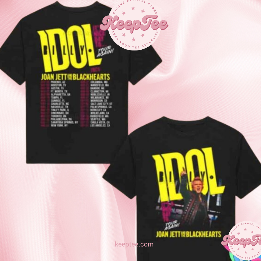 Billy Idol ItS A Nice Day To Tour Again 2025 Joan Jett And The Blackhearts Two Sides Fan Gifts Shirt