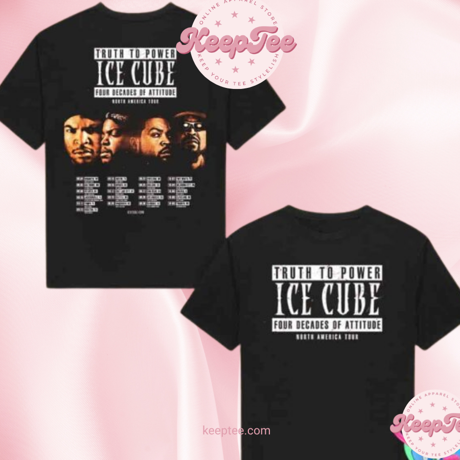 Ice Cube Truth To Power Four Decades Of Attitude North America Tour 2025 Two Sides Unisex Shirt