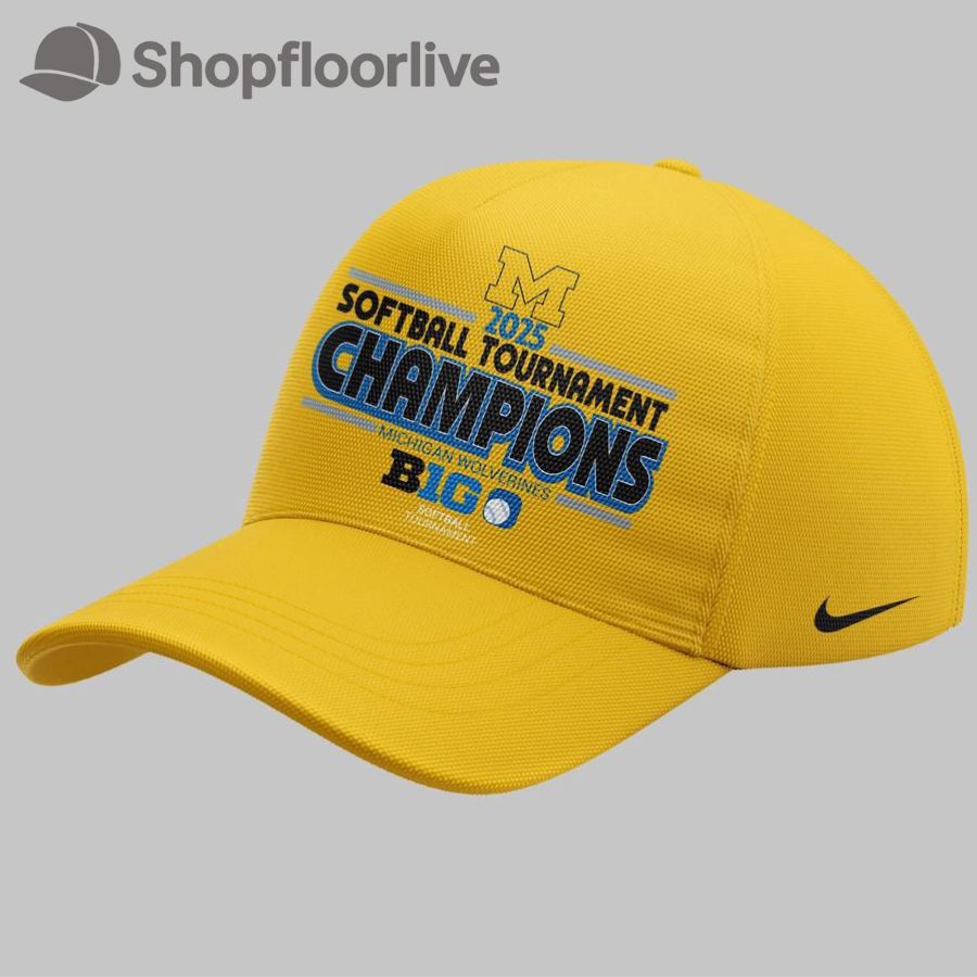 Michigan Wolverines Softball 2025 Big Ten Tournament Champions 3D Printed Cap Hats