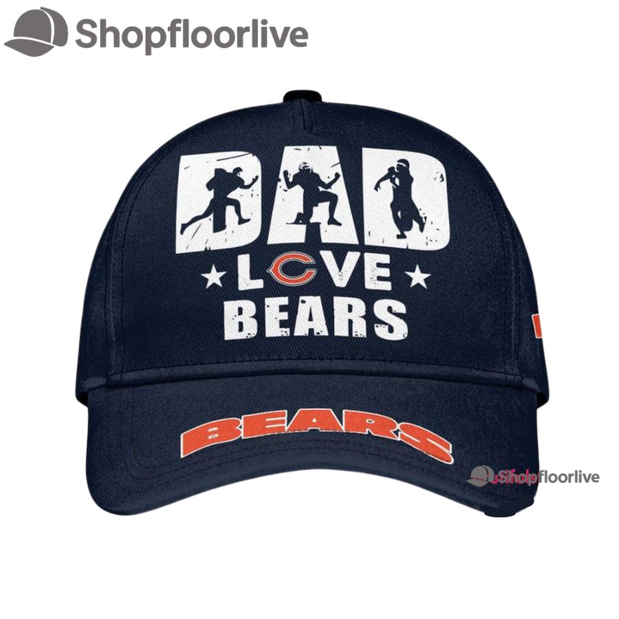 NFL Chicago Bears Dad Love Best Fatherâ€™s Day Baseball Cap