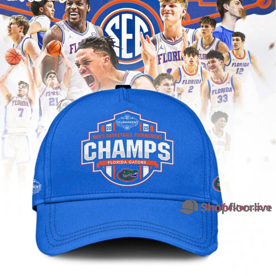 Florida Gators 2025 SEC Menâ€™s Basketball Conference Tournament Champions Locker Room Cap
