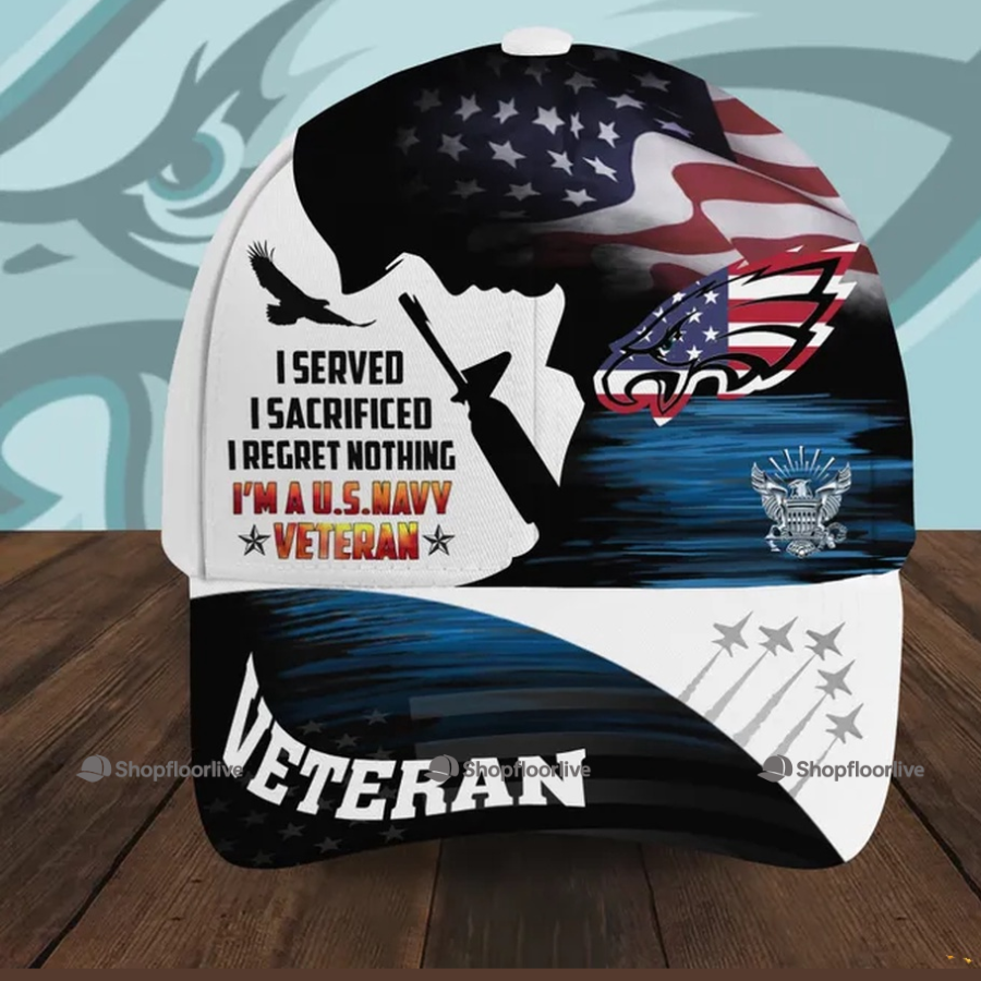 NFL Philadelphia Eagles Special American Flag Vietnam Veteran Baseball Cap