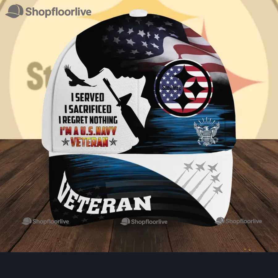 NFL Pittsburgh Steelers Special American Flag US Navy Veteran Baseball Cap