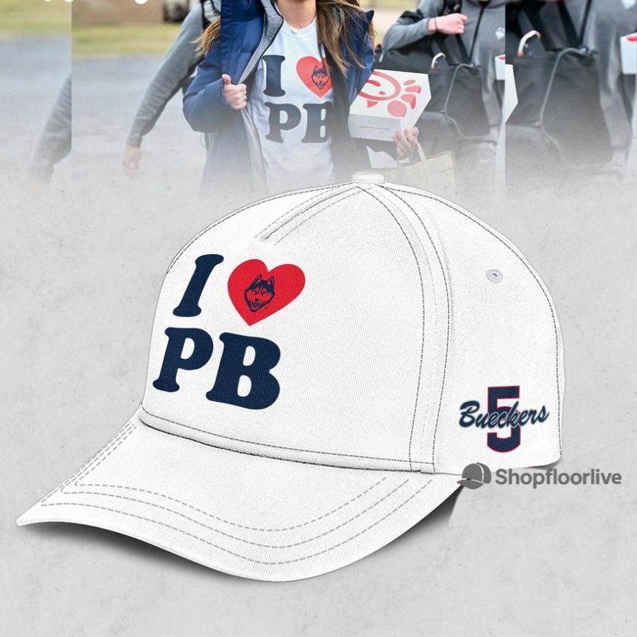 UConn Huskies Paige Bueckers I Love You PB White Cap