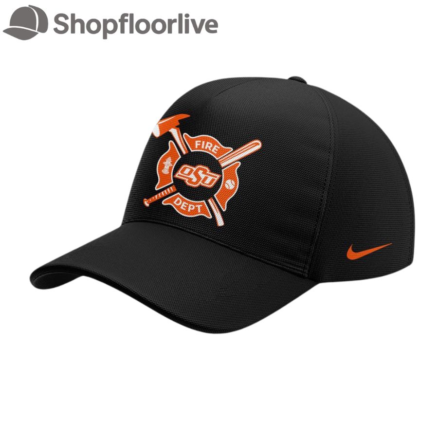 Oklahoma State Cowboys Baseball x Firefighter Appreciation 3D Print Black Cap