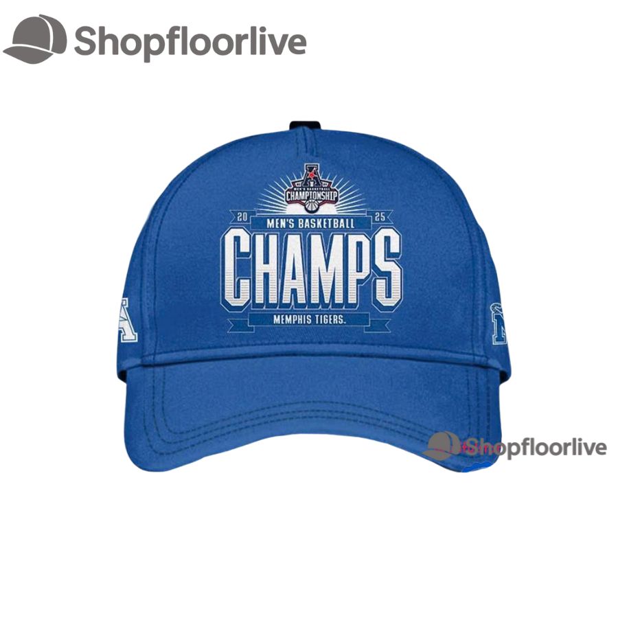Memphis Tigers 2025 AAC Menâ€™s Basketball Conference Tournament Champions Cap Hats